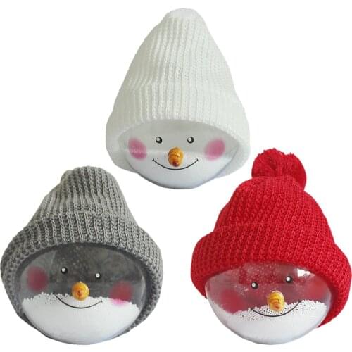120pcs Transparent Plastic Christmas Snowman Ball Pendants Hanging Ball Baubles Christmas Tree Ornaments Home Decoration 3 Color