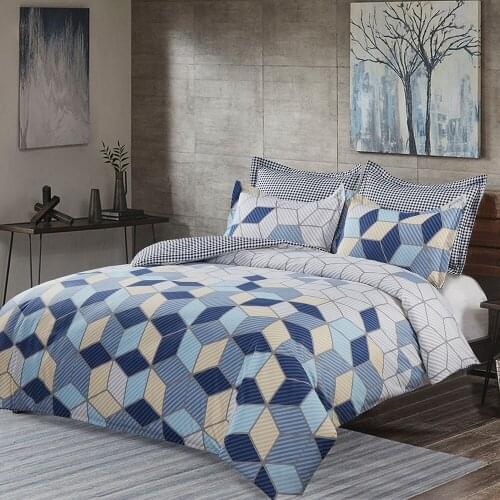 Fashion Classic Geometric Bedding Set Double Queen King Bed Soft Duvet/Quilt Cover with Pillowcase 2/3pcs