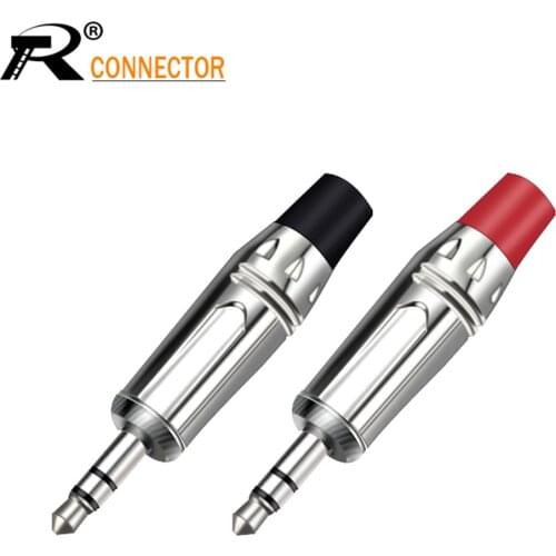 2pc 3.5MM 3 Poles Stereo Male Plug Nickle Plated Jack Male Connector Earphone Jack Conector