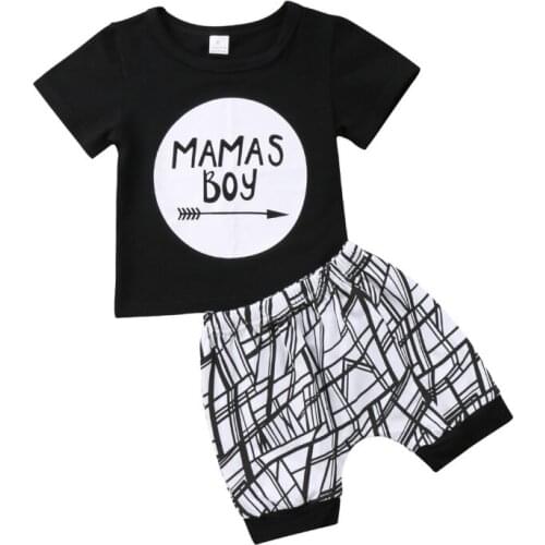 New Newborn Kids Baby Boy Summer Infant Clothing Sunsuit Toddler Boys Cotton T-shirt Tops+Pants Shorts 2Pcs Outfit Clothes Set