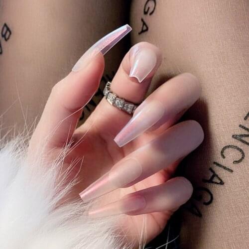 24pcs beautiful false nails Long Ballet removable wear finished product Manicure patch False nails Patch TY