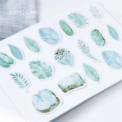 45PCS/box Green Peppermint Decorative Stickers Scrapbooking Stick Label diy Diary Journal Stickers Stationery Album Stickers