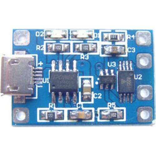 5pcs/lot TP4056 Charge And Discharge Protection Module Over Current Over Voltage Protection 18650 MicroUSB