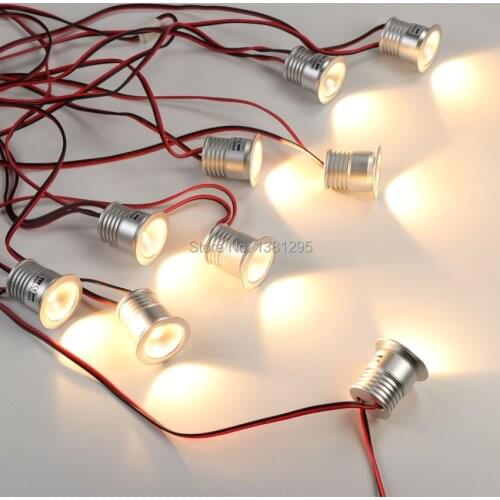 9PCS/Set LED Lights For Home Kitchen Dimmable Recessed Mini Spots Lamp LED Cabinet Lighting Set with Plug 1W Round Downlight