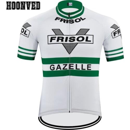 Go Pro Team racing FRISOL Man Retro Cycling Jersey Short Sleeves Clothing classic Summer Riding sweater maillot ciclismo hombre