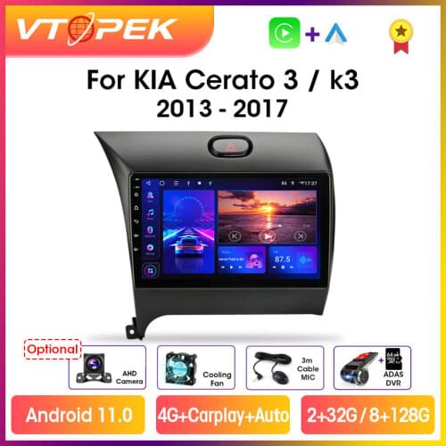 Vtopek 9" DSP 4G+WiFi 2din Android Car Radio Multimedia Video Player Navigation GPS For Kia K3 Cerato Forte 2013-2017 3 YD Tuner