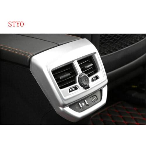 STYO Car Armrest Box Rear Air Conditioning AC Vent Outlet Molding Cover Kit Trim For 2017 Peugeot 3008 5008