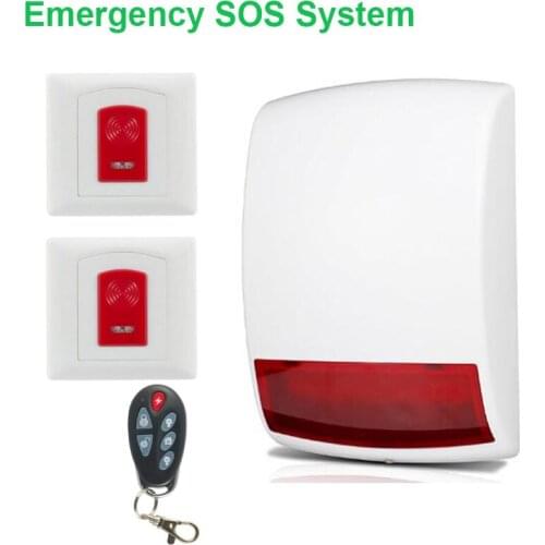 Wireless Emergency SOS help system 110db loud siren+panic emergency button alarm help system