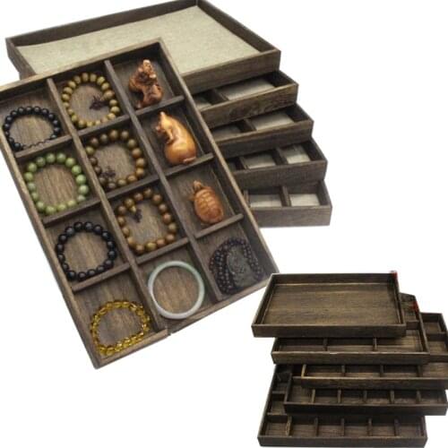 Factory Price Wooden Jewelry Tray Jewelry Organizer Bangle Earrings Bracelets Choker Necklaces Pendants Storage Vintage Plate