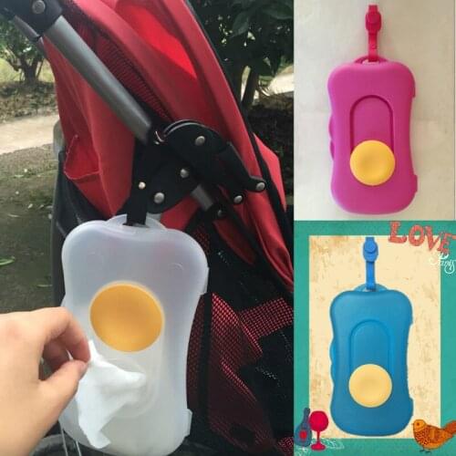 Baby Items Portable Wet Wipes Boxes For Outside Traveling Snap-strap Wipes Container Baby care Strollers Accessories