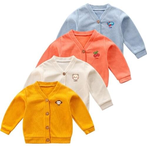 Toddler Kids Children Sweatshirt Autumn Baby Cartoon knitting Cardigan Cotton Jacket Outerwear Coat Girls Children Clothes 1-6T
