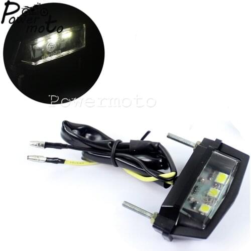 For Street Bike Scooter Trike ATV Quad Custom 12V E-mark Approval E8 Motorcycle Black Licence Number Plate Lights Lamp