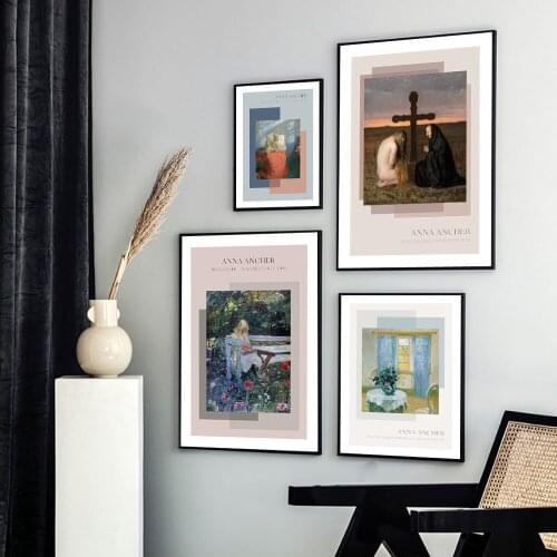 Home Decoration Print Canvas Wall Art Poster Abstract Woman Paintings Anna Ancher Garden Danish For Living Room Decor Frameless