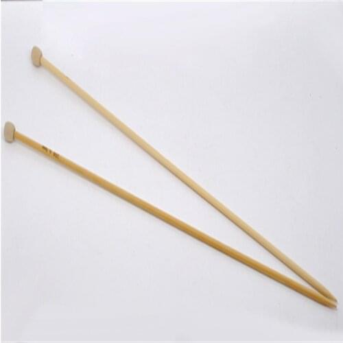 DoreenBeads 34cmLong SP Knitting Needle Hand Sewing Crochet Hook Bamboo Sweater Scarf Hats Weaving Tools( US Size 6/4.0mm )1Pair
