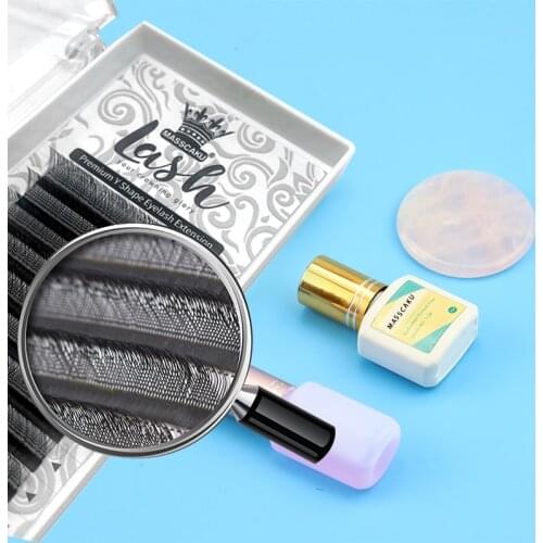 MASSCAKU C D curl 8-15mm length premade fans Y stype eyelash extensions for Professional Easy to Work and Very Soft