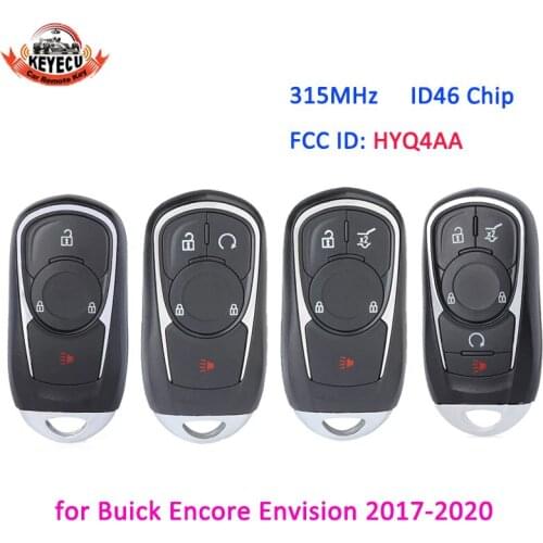 KEYECU Smart Promixity Remote Key 315MHz 4 5 6 Button for Buick Encore Envision 2017 2018 2019 2020 HYQ4AA 13508417 13506665