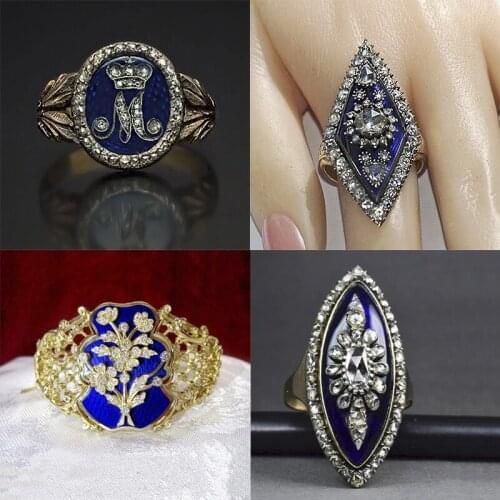 Trendy Exquisite Geometric Crystal Zircon Rings For Women Engagement Party Wedding Jewelry Hand Accessories Size 5-11
