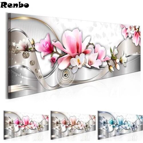 Full Square/Round Drill large DIY Diamond Painting Magnolia Flower Patterns bead Embroidery 5D Cross Stitch Mosaic home Decor