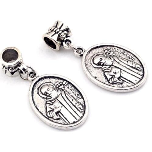 Hot Sales ! 100pcs Zinc Alloy st benedict Charms Pendants Bead Fit Charm Bracelet 16X 36MM DIY Jewelry A070