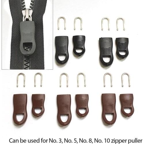 10pcs Zipper Repair Kit Replacement Universal Detachable Zipper Puller Set Wide Waistbands Elastic Waist Zippers Sewing Clothes