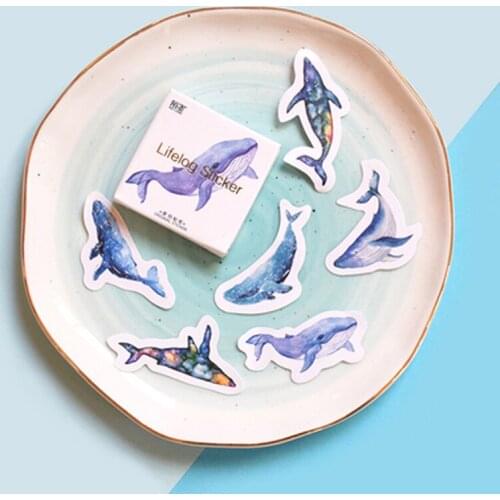 45 pcs/set Creative Whale Label Stickers Decorative Adhesive Paper Stickers Scrapbooking DIY Diary Album Stick Label Stationery