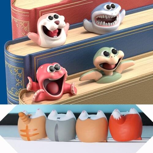 NEW Creative 3D Stereo Cartoon Octopus Cat Panda Shiba Inu New Lovely Animal Bookmarks Funny Book Markers Stationery Gifts