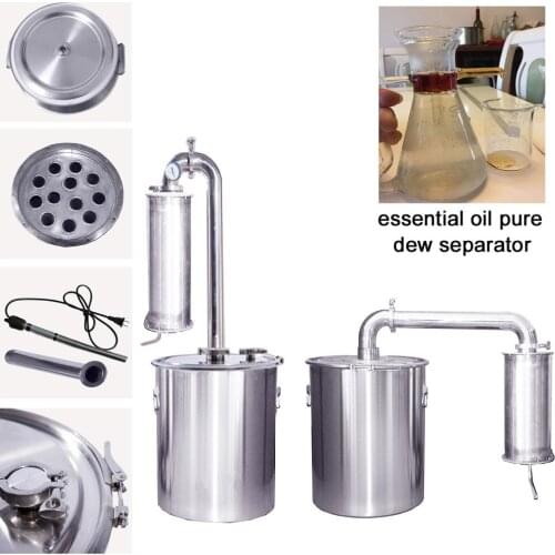 New Stainless 30L Litres 8Gal Water Distiller Oil Alcohol White Spirit Moonshine Still w/Essential Oil Separator Kits