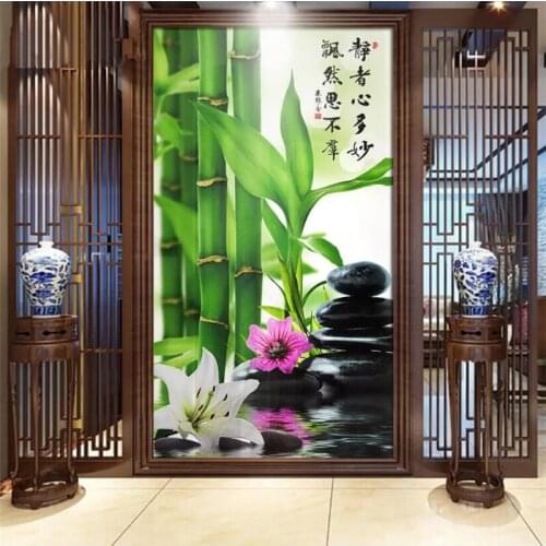 Beibehang papel de parede Custom wallpaper 3d living room mural serenity Zhiyuan bamboo porch aisle wall papers home decor mural