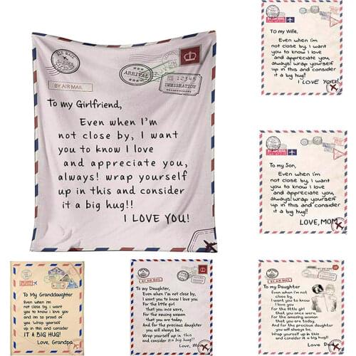 Letter Blanket Personalized Message to My Daughter / Son / Dad / Wife Envelope Multifunctional Quilt Gifts 150cmx200cm