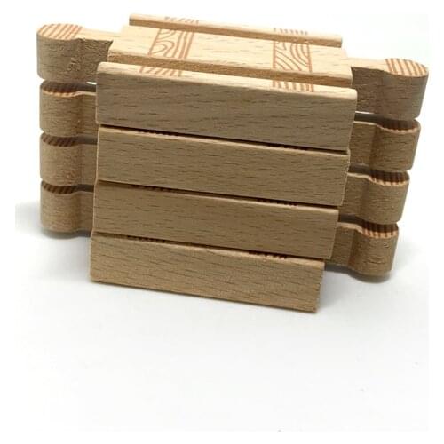 P057 New Railway Model Exquisite Small Double-track Compatible with Suitable for Wooden Train 1:64 > 3 Years Old Wood