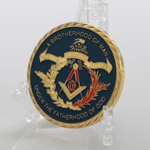 Gold Plated Coin Under Free-mason Fatherhood of God Commemorative Challenge Coins Gift