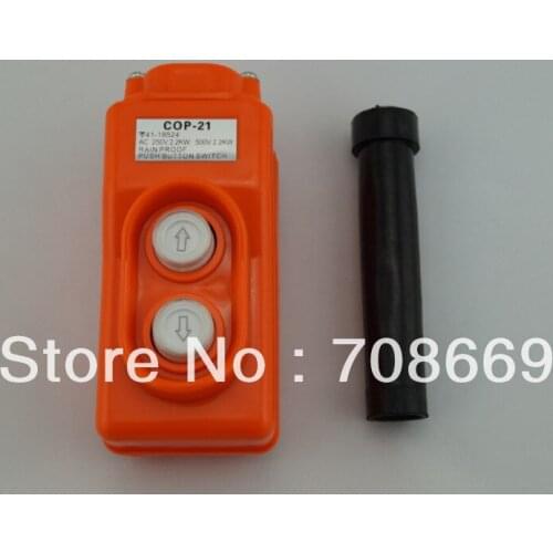 COP-21 AC250V 15A RainProof Up-down Two Pushbutton Crane Hoist Switch Brand New