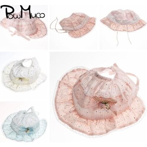 Powmuco Lovely Rose Flower Baby Girls Beach Caps Sunscreen Breathable Children Bucket Hats Princess Headwear Kids Holiday Gifts