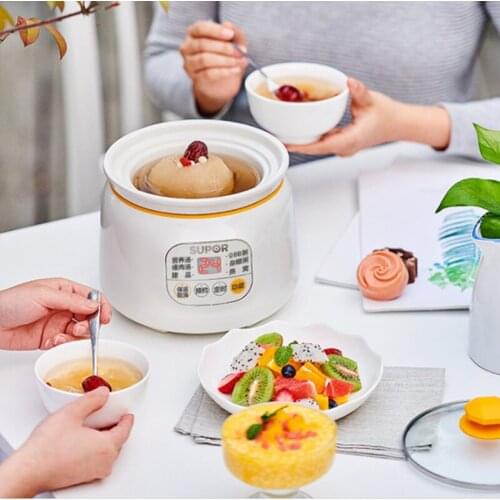SUPOR 220V Slow Cookers Home1L Electric Food Stewing Pot Automatic Porridge Dessert Baby Food Slow Stewer Multi Cooker