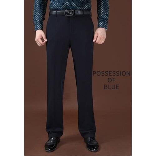 Thicken Velvet Trousers Plus Sizes 40 42 44 Business Casual Fleece Warm Suit Pants New Straight Formal Male Winter Trousers Plus