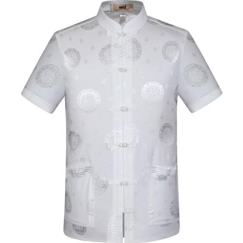 Oriental Element 100% Brand New Arrival Chinese Traditional Mens Silk Kung Fu Shirts Tops S M L XL XXL 3XL MS0625013