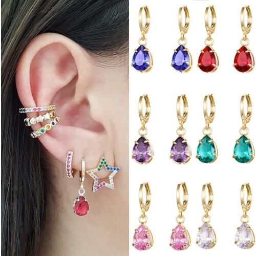 ISUEVA Turkey Style 18K Gold Filled Cubic Zircon Evil Eye Dangle Drop Earrings For Women Lucky Amulet Fashion Free Shipping