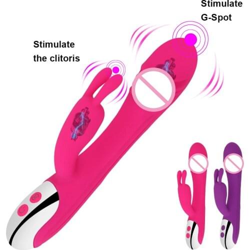 20cm Magic Wand Rabbit Vibrators Women Dildos Clitoris Stimulator Anal Plug Female Masturbator Machine Erotic Toys For Sex Shop