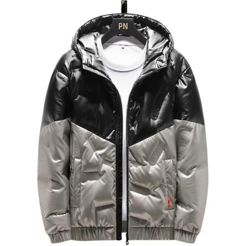 Winter Down jacket for men stand collar medium length jacket slim-fitting hooded down jacket warm casual outwear high quality