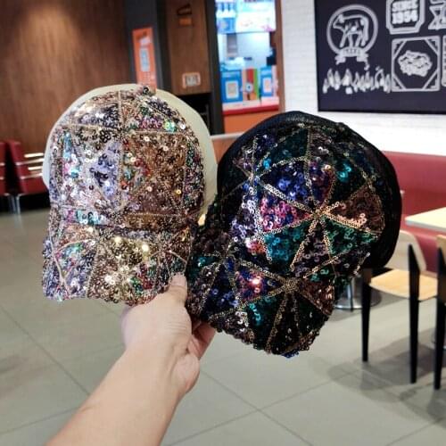 2021 Summer Sparkly Baseball Caps Embroidery Mesh Cap Hats For Men Women Snapback Gorras hat Casual Hip Hop Caps Dad Casquette
