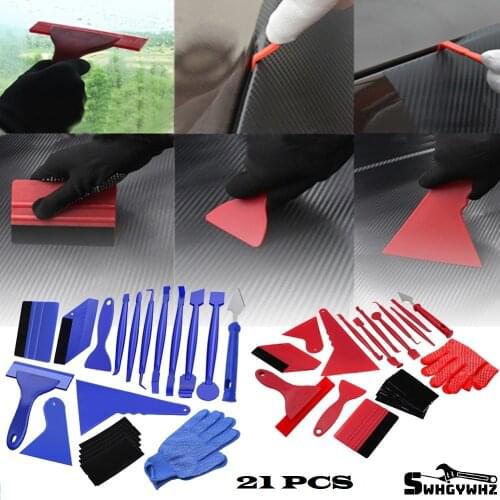 21Pcs Carbon Fiber Scraper Tools Car Accessories Squeegee Vinyl Wrap Film Edge-closing Tool For Automobile Scraper Tools
