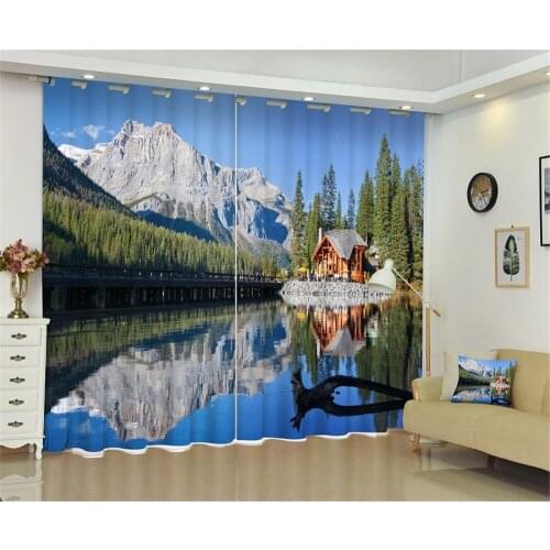 3D Window Curtains Snow Scenery print Blackout Living Room Office Bedroom Hotel Home Decor Drapes Rideaux Cortina pillowcase