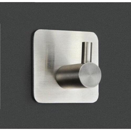 Stainless Steel Hook Strong Paste Kitchen Hardware Single Storage Free Hole Clothes 4PC