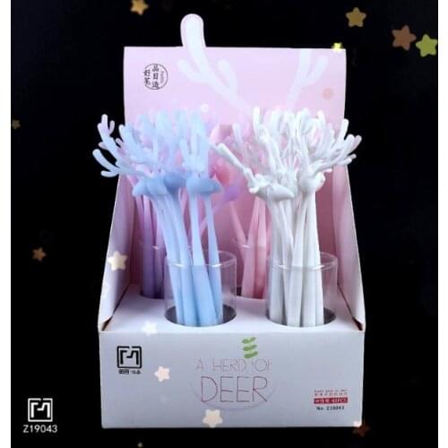 48 pcs Gel Pens Silicone deer rabbit black colored gel-inkpens for writing Cute stationery office school supplies 0.5mm