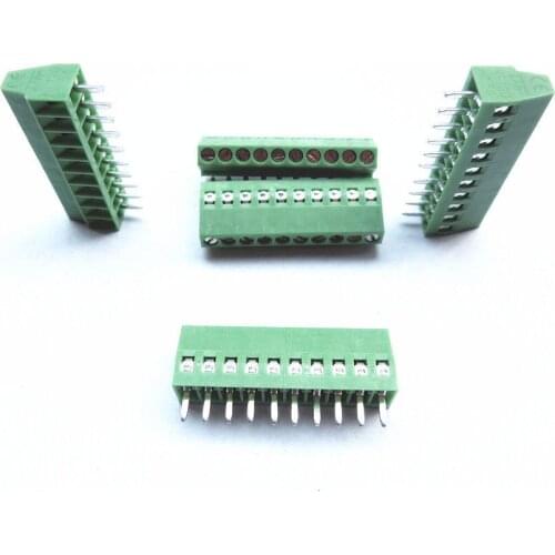 5pcs 10 Poles/10 Pin 2.54mm/0.1" PCB Universal Screw Terminal Block Connector