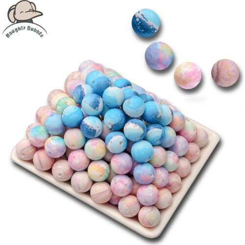50PCS Silicone Planet Beads Teether for Teeth DIY Teether Beads for Children Teething Toys Chew for Baby Chewable Nursing Pearls