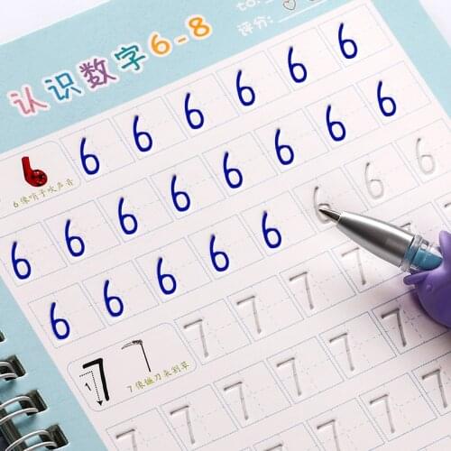 6 Books/Set Digita English Alphabet 3D Copybook For Calligraphy Child Learning Math Practice Book Handwriting Textbook For Kids