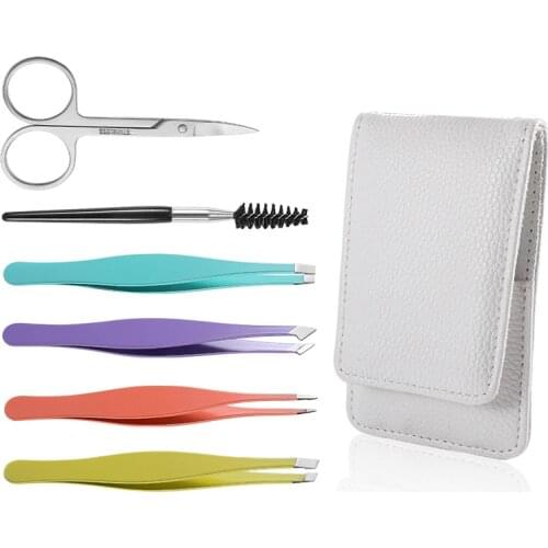 6Pcs Eyebrow Clip Eyebrow Trimming Tool Eyebrow Clip Tweezers Eyebrow Pliers Eyebrow Clip Set Stainless Steel Tweezers Tools Kit
