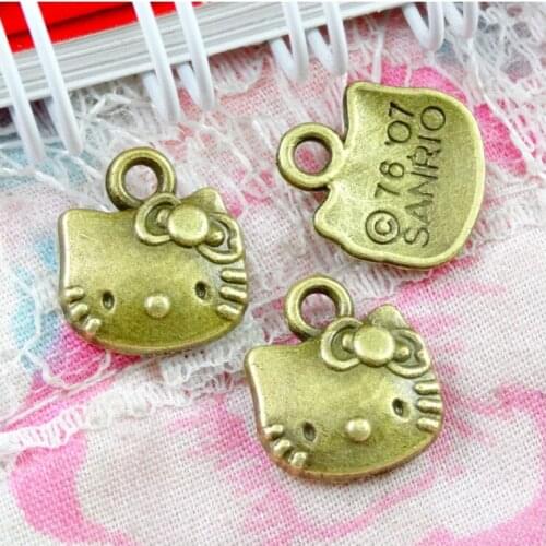 80Pcs Charms Cat 11.5*13MM DIY Jewelry Making Pendant Fit Earring Necklace Bracelet Handcraft