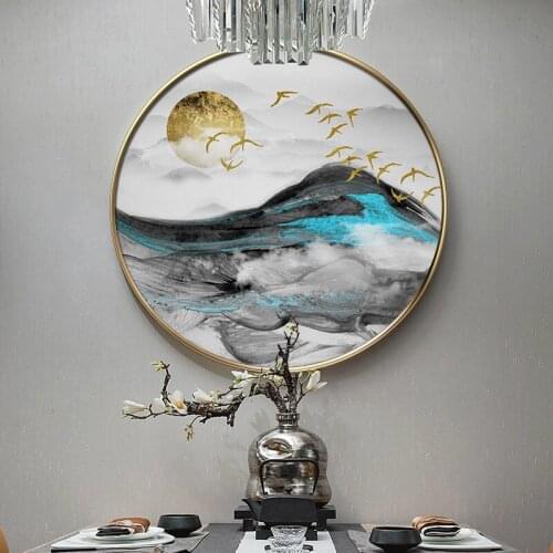 EECAMAIL DIY Porch Diamond Painting Rising Sun Full Diamonds Light Luxury Round Diamond Embroidered Landscape Painting No Frame